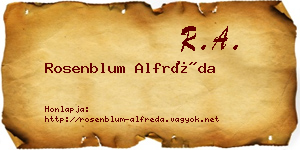 Rosenblum Alfréda névjegykártya